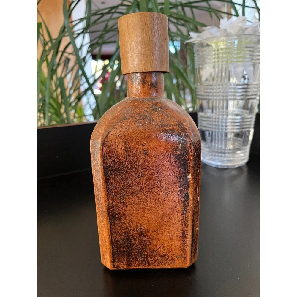 Handmade leather decanter